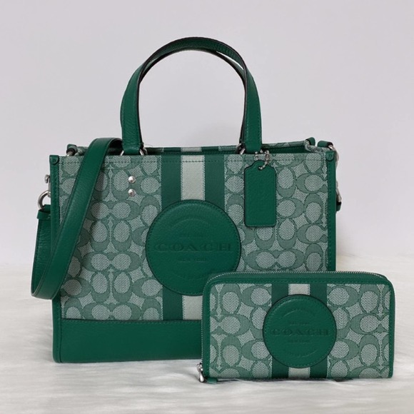Coach Handbags - New Coach Bundle Dempsey Carryall Signature Jacquard And Wallet Set/Green